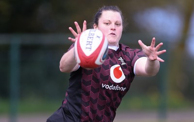 160424 - Wales Women Rugby Training -  Abbey Constable during a training session ahead of Wales’ Guinness Women’s 6 Nations match against France