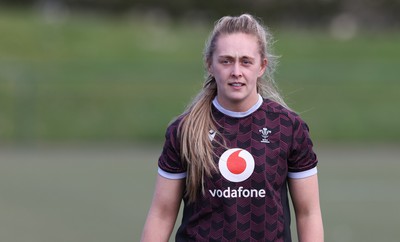 160424 - Wales Women Rugby Training -  Hannah Jones during a training session ahead of Wales’ Guinness Women’s 6 Nations match against France