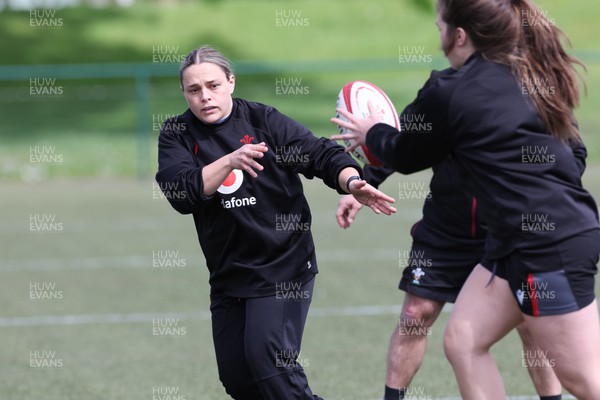 160424 - Wales Women Rugby Training - Jenni Scoble during a training session ahead of Wales’ Guinness Women’s 6 Nations match against France