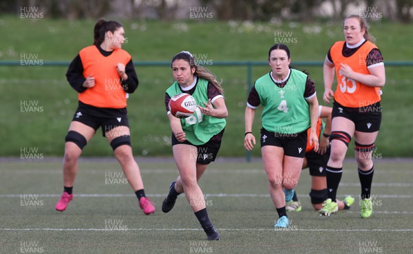 160424 - Wales Women Rugby Training - Kayleigh Powell during a training session ahead of Wales’ Guinness Women’s 6 Nations match against France