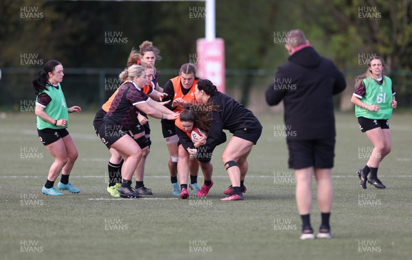 160424 - Wales Women Rugby Training - Gwennan Hopkins during a training session ahead of Wales’ Guinness Women’s 6 Nations match against France