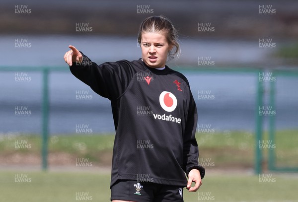 160424 - Wales Women Rugby Training -  Mollie Wilkinson during a training session ahead of Wales’ Guinness Women’s 6 Nations match against France