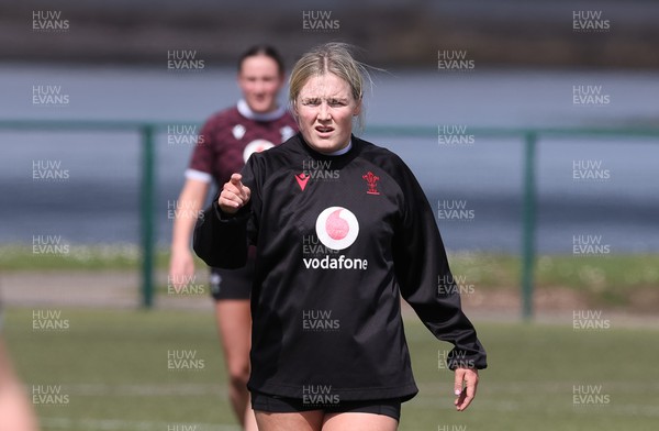 160424 - Wales Women Rugby Training -  Alex Callender during a training session ahead of Wales’ Guinness Women’s 6 Nations match against France