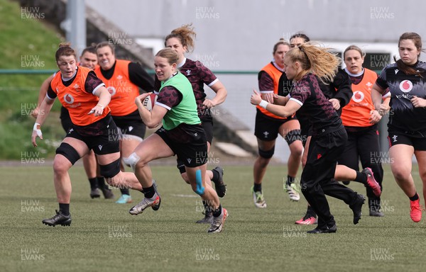160424 - Wales Women Rugby Training -  Carys Cox during a training session ahead of Wales’ Guinness Women’s 6 Nations match against France