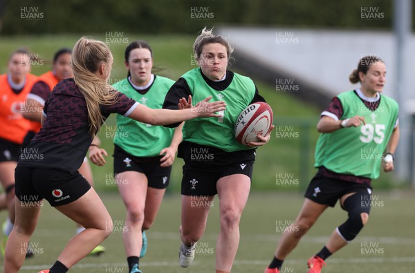 160424 - Wales Women Rugby Training -  Hannah Bluck during a training session ahead of Wales’ Guinness Women’s 6 Nations match against France