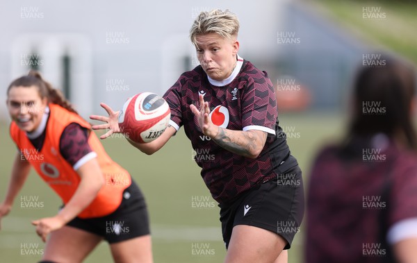 160424 - Wales Women Rugby Training -  Donna Rose during a training session ahead of Wales’ Guinness Women’s 6 Nations match against France