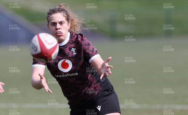 160424 - Wales Women Rugby Training -  Natalia John during a training session ahead of Wales’ Guinness Women’s 6 Nations match against France