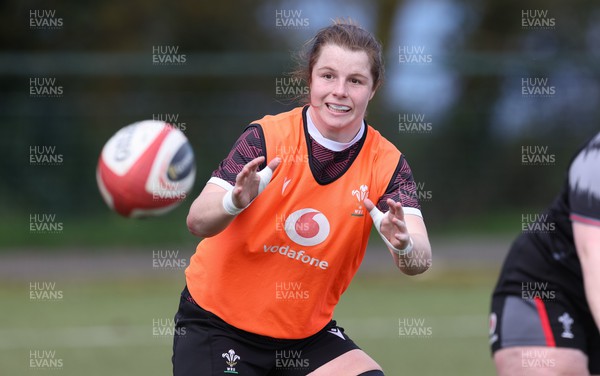 160424 - Wales Women Rugby Training -  Kate Williams during a training session ahead of Wales’ Guinness Women’s 6 Nations match against France