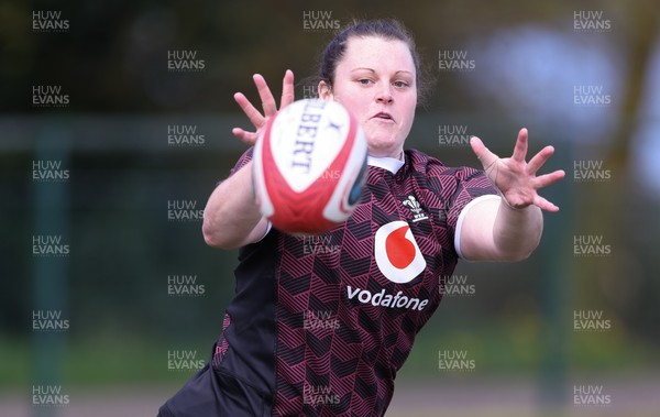 160424 - Wales Women Rugby Training -  Abbey Constable during a training session ahead of Wales’ Guinness Women’s 6 Nations match against France