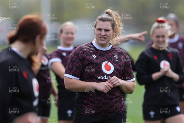 161023 - Wales Women Rugby Training Session - Gwenllian Pyrs during a training session at NZCIS ahead of their first WXV1 match against Canada in Wellington 