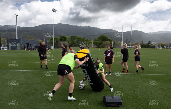 161023 - Wales Women Rugby Training Session -  during a training session at NZCIS ahead of their first WXV1 match against Canada in Wellington 