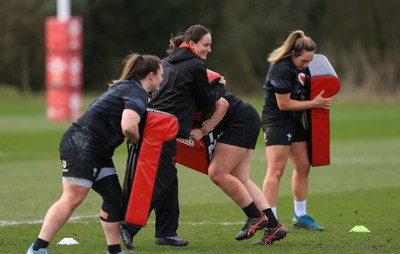 170325 Wales Women 6 Nations Rugby Training - Wales Women during training ahead of the opening Women’s Six Nations match against Scotland