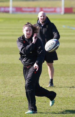 180325 Wales Women Rugby Training -  Robyn Wilkins during a Wales training session ahead of the opening Women’s Six Nations match against Scotland