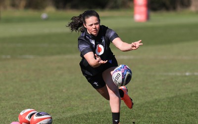 180325 Wales Women Rugby Training - Meg Davies during a Wales training session ahead of the opening Women’s Six Nations match against Scotland