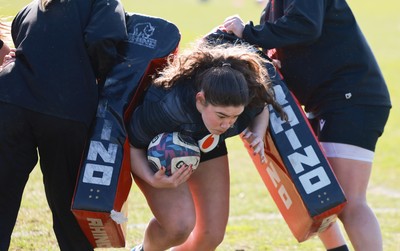 180325 Wales Women Rugby Training -  Gwennan Hopkins during a Wales training session ahead of the opening Women’s Six Nations match against Scotland