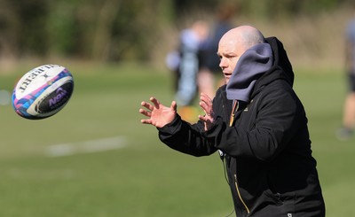 180325 Wales Women Rugby Training - Sean Lynn, Wales Women head coach during a Wales training session ahead of the opening Women’s Six Nations match against Scotland