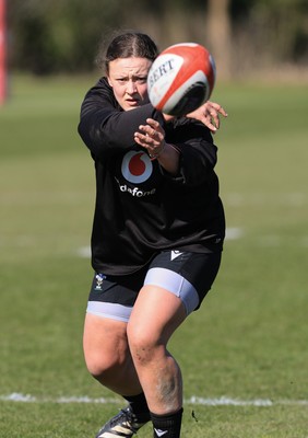 180325 Wales Women Rugby Training - Lleucu George during a Wales training session ahead of the opening Women’s Six Nations match against Scotland