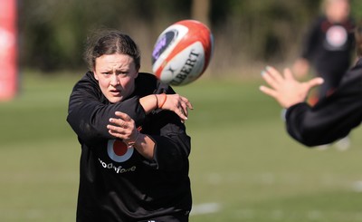 180325 Wales Women Rugby Training - Lleucu George during a Wales training session ahead of the opening Women’s Six Nations match against Scotland