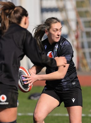 180325 Wales Women Rugby Training - Hannah Jones during a Wales training session ahead of the opening Women’s Six Nations match against Scotland