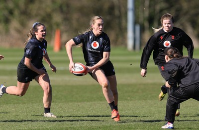 180325 Wales Women Rugby Training - Hannah Jones during a Wales training session ahead of the opening Women’s Six Nations match against Scotland