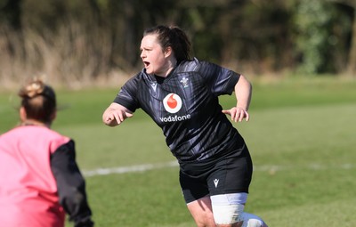 180325 Wales Women Rugby Training - Abbey Constable during a Wales training session ahead of the opening Women’s Six Nations match against Scotland