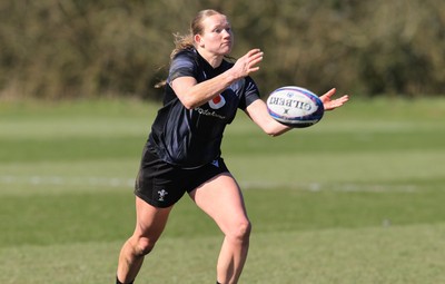 180325 Wales Women Rugby Training - Carys Cox during a Wales training session ahead of the opening Women’s Six Nations match against Scotland