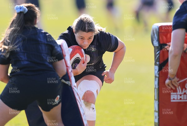 180325 Wales Women Rugby Training - Jenni Scoble during a Wales training session ahead of the opening Women’s Six Nations match against Scotland