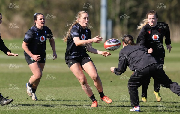 180325 Wales Women Rugby Training - Hannah Jones during a Wales training session ahead of the opening Women’s Six Nations match against Scotland