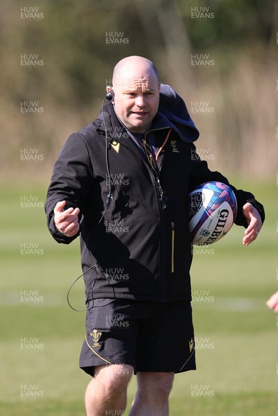 180325 Wales Women Rugby Training - Sean Lynn, Wales Women head coach during a Wales training session ahead of the opening Women’s Six Nations match against Scotland