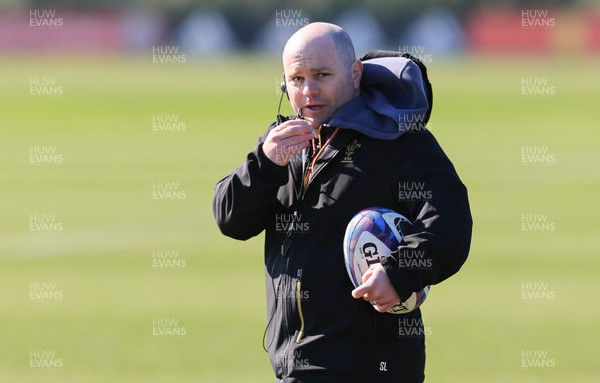 180325 Wales Women Rugby Training - Sean Lynn, Wales Women head coach during a Wales training session ahead of the opening Women’s Six Nations match against Scotland