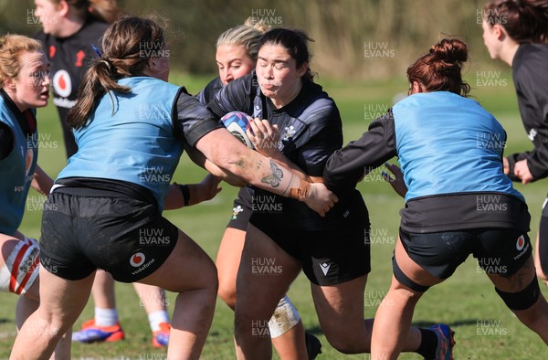 180325 Wales Women Rugby Training - Gwennan Hopkins during a Wales training session ahead of the opening Women’s Six Nations match against Scotland