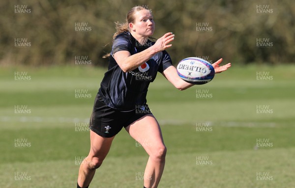 180325 Wales Women Rugby Training - Carys Cox during a Wales training session ahead of the opening Women’s Six Nations match against Scotland