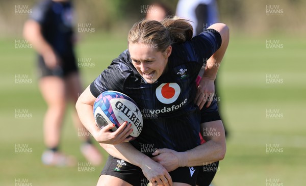 180325 Wales Women Rugby Training - Hannah Jones during a Wales training session ahead of the opening Women’s Six Nations match against Scotland