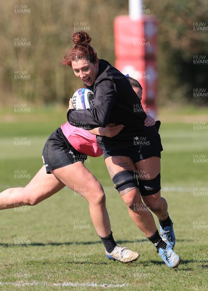 180325 Wales Women Rugby Training - Georgia Evans during a Wales training session ahead of the opening Women’s Six Nations match against Scotland