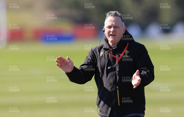 180325 Wales Women Rugby Training - Shaun Connor, Wales Women attack coach during a Wales training session ahead of the opening Women’s Six Nations match against Scotland