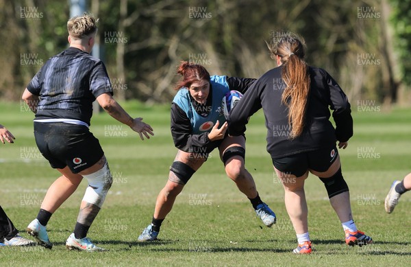 180325 Wales Women Rugby Training - Georgia Evans during a Wales training session ahead of the opening Women’s Six Nations match against Scotland