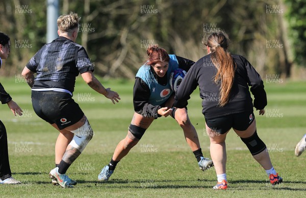 180325 Wales Women Rugby Training - Georgia Evans during a Wales training session ahead of the opening Women’s Six Nations match against Scotland