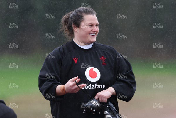 190324 - Wales Women Rugby Training - Abbey Constable during training session ahead of the start of the Women’s 6 Nations