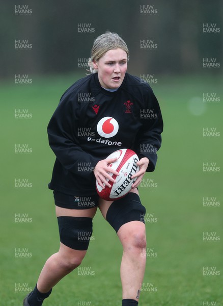190324 - Wales Women Rugby Training - Alex Callender during training session ahead of the start of the Women’s 6 Nations