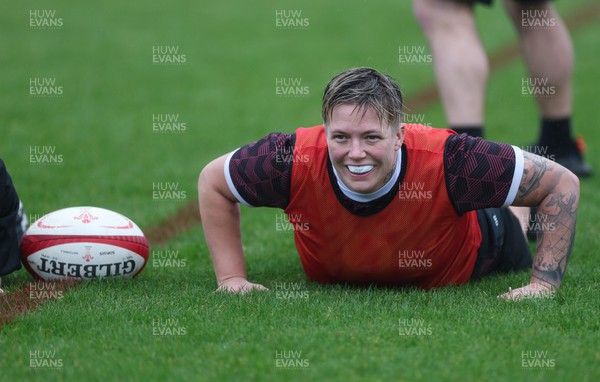 190324 - Wales Women Rugby Training - Donna Rose during training session ahead of the start of the Women’s 6 Nations