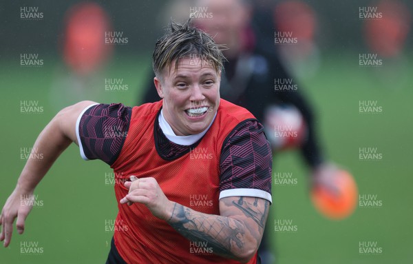 190324 - Wales Women Rugby Training - Donna Rose during training session ahead of the start of the Women’s 6 Nations