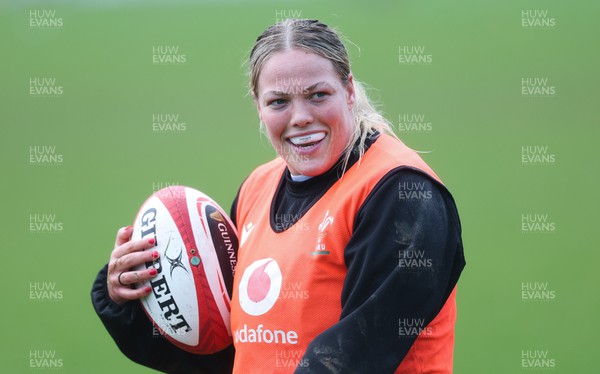 190324 - Wales Women Rugby Training - Kelsey Jones during training session ahead of the start of the Women’s 6 Nations
