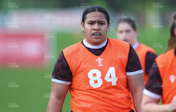 190324 - Wales Women Rugby Training - Sisilia Tuipulotu during training session ahead of the start of the Women’s 6 Nations