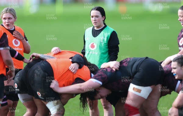 190324 - Wales Women Rugby Training - Sian Jones during training session ahead of the start of the Women’s 6 Nations