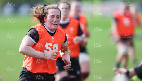 190324 - Wales Women Rugby Training - Abbie Fleming during training session ahead of the start of the Women’s 6 Nations