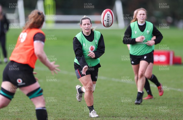 190324 - Wales Women Rugby Training - Kerin Lake during training session ahead of the start of the Women’s 6 Nations