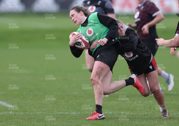 190324 - Wales Women Rugby Training -  Jenny Hesketh during training session ahead of the start of the Women’s 6 Nations