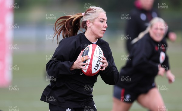 190424 - Wales Women Rugby training session - Georgia Evans during a training session ahead of Wales’ Guinness 6 Nations match against France