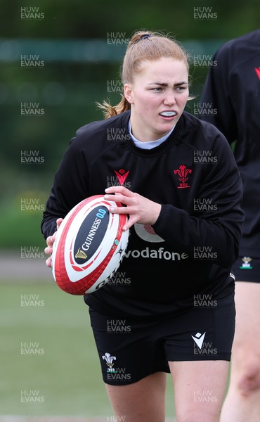 190424 - Wales Women Rugby training session - Niamh Terry during a training session ahead of Wales’ Guinness 6 Nations match against France