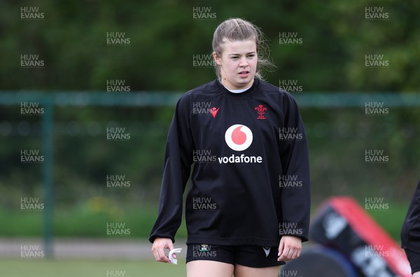 190424 - Wales Women Rugby training session - Mollie Wilkinson during a training session ahead of Wales’ Guinness 6 Nations match against France